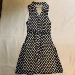 Polka dot pleated dress